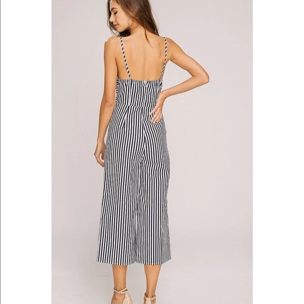 N/A striped jumpsuit